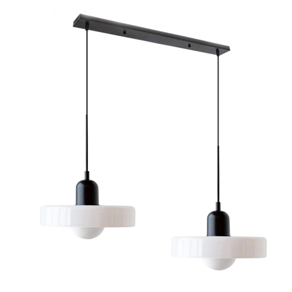 2 Heads Modern Bauhaus Stained Glass Pendant Lamp - Image 42