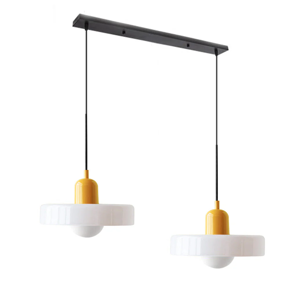 2 Heads Modern Bauhaus Stained Glass Pendant Lamp - Image 47