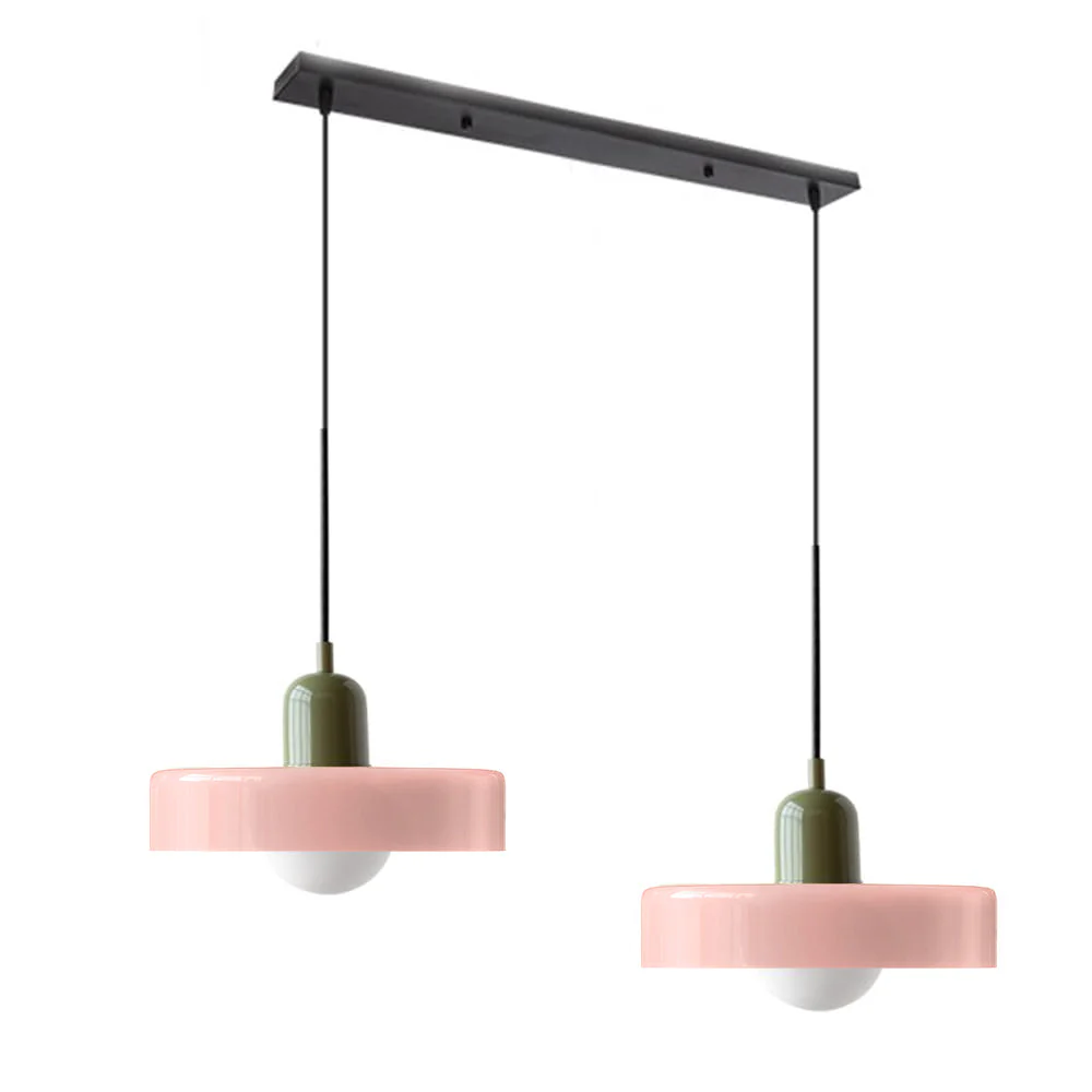 2 Heads Modern Bauhaus Stained Glass Pendant Lamp - Image 51