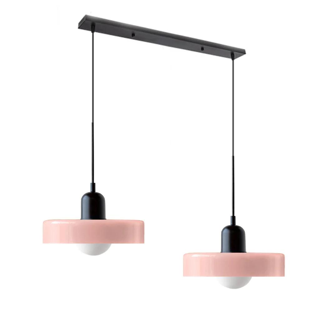 2 Heads Modern Bauhaus Stained Glass Pendant Lamp - Image 55