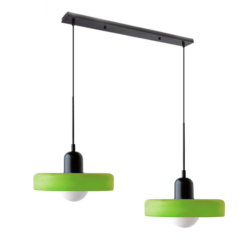 2 Heads Modern Bauhaus Stained Glass Pendant Lamp - Image 67