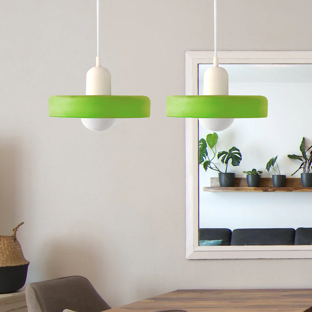 2 Heads Modern Bauhaus Stained Glass Pendant Lamp - Image 68