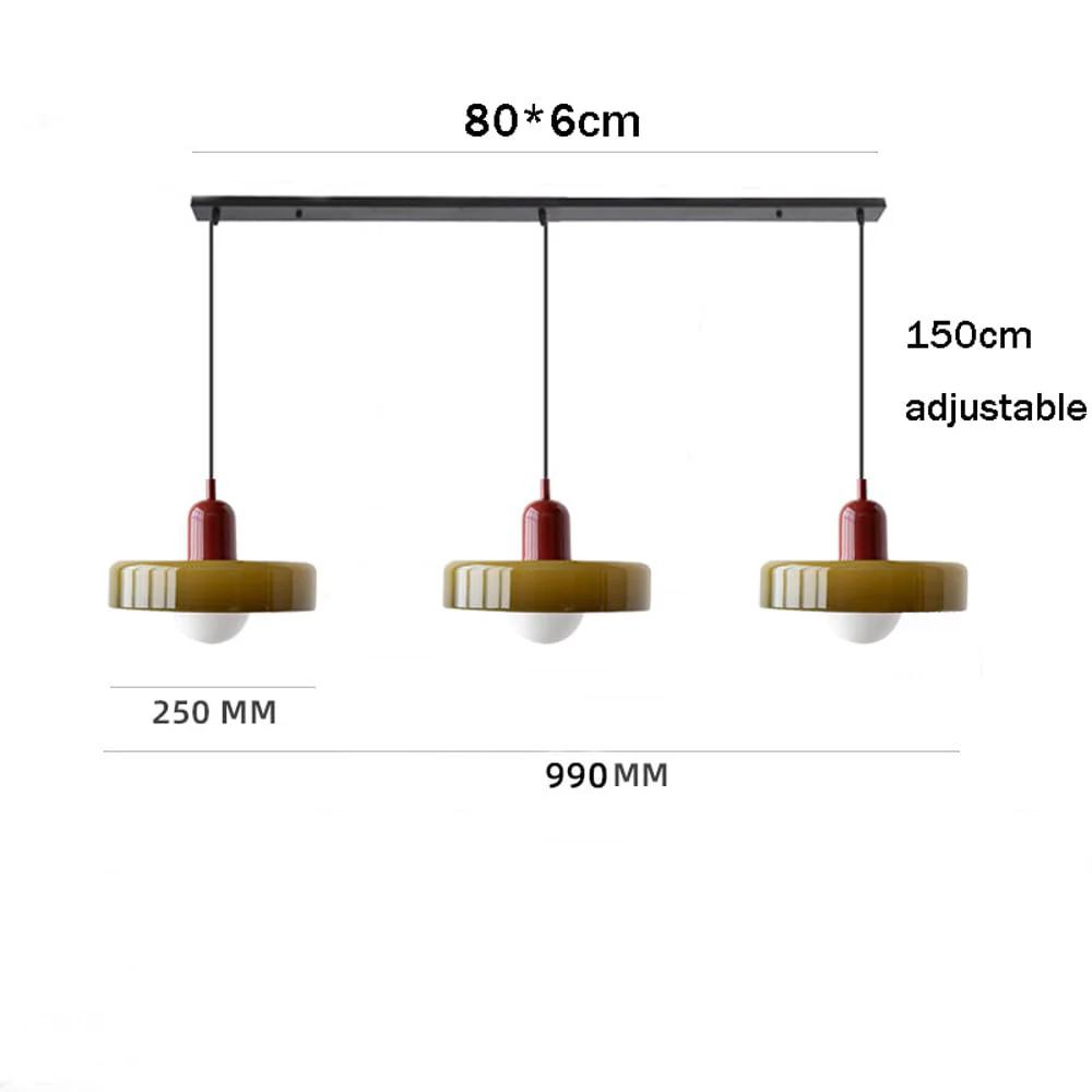 3 Heads Modern Art Decor Simple Glass Pendant Light - Image 13