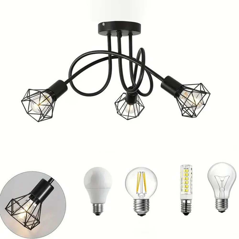 3 Lights Industrial Stylish Iron Living Room Ceiling Lights - Image 8