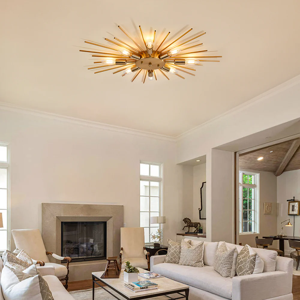 8 Lights Stylish Industrial Aluminum Living Room Ceiling Lights - Image 3