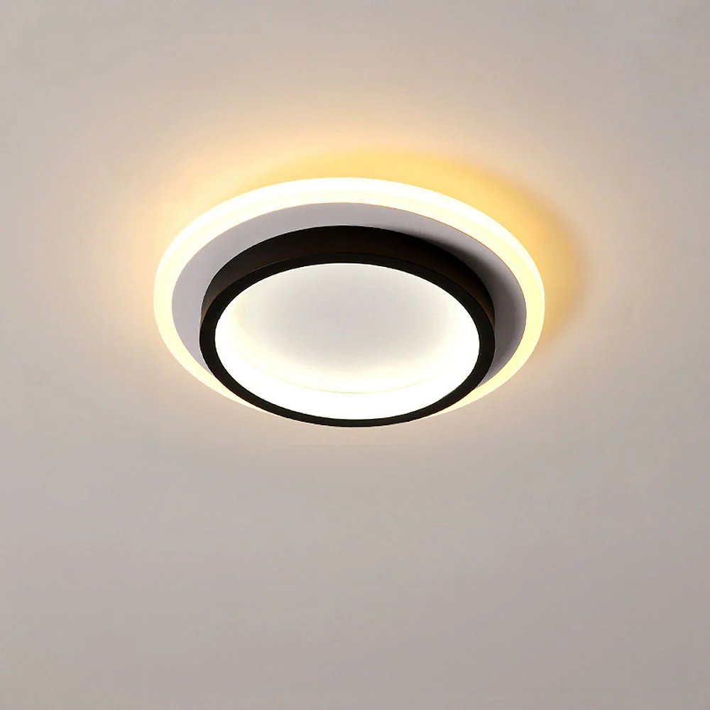 Acrylic LED Mini Ceiling Lights, black, 24cm, round, 3 Light Colors Changeable - Image 8