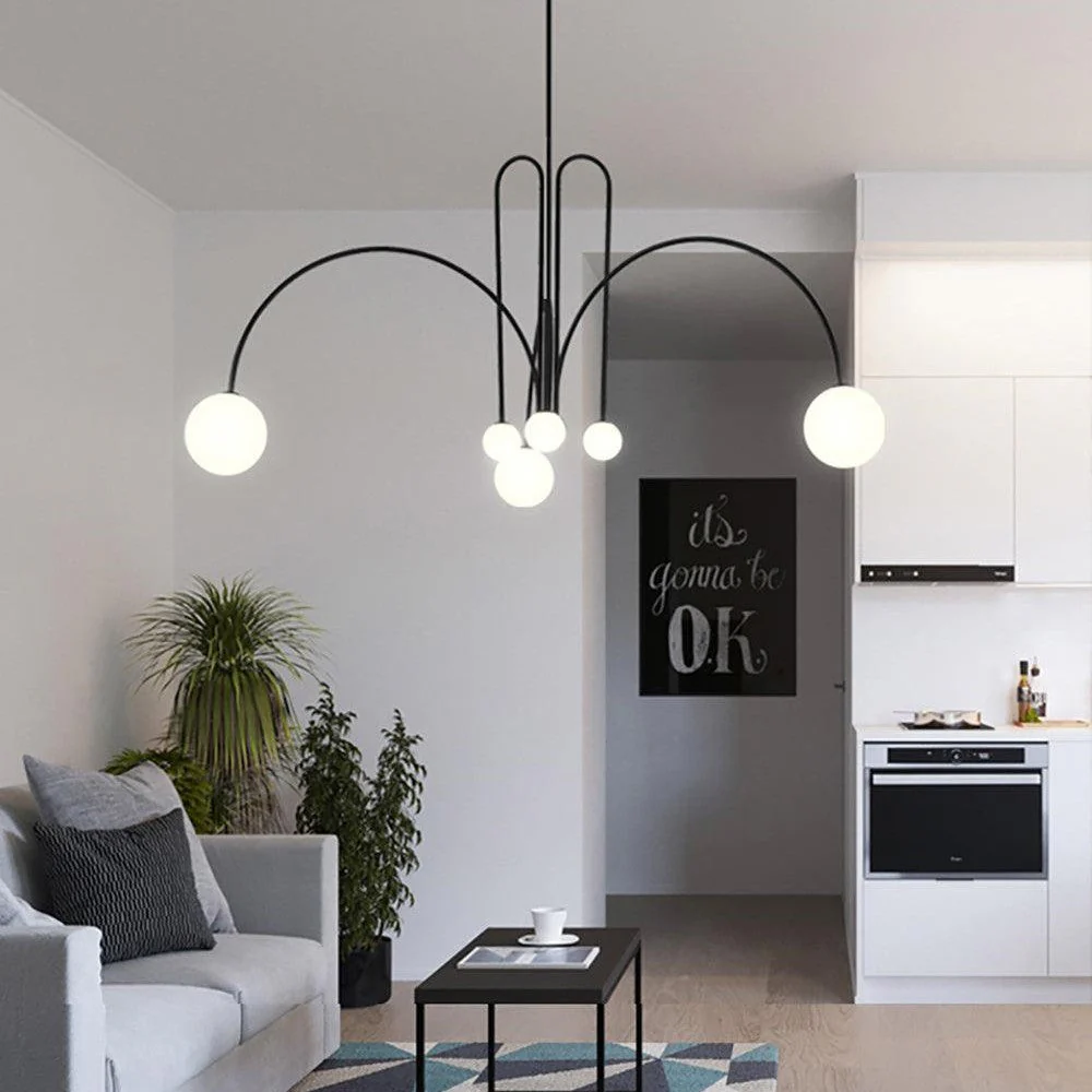 Art Deco Glass Ball Chandelier - Image 10