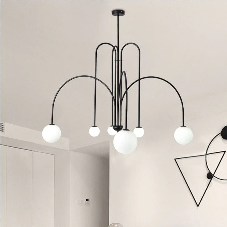 Art Deco Glass Ball Chandelier - Image 11