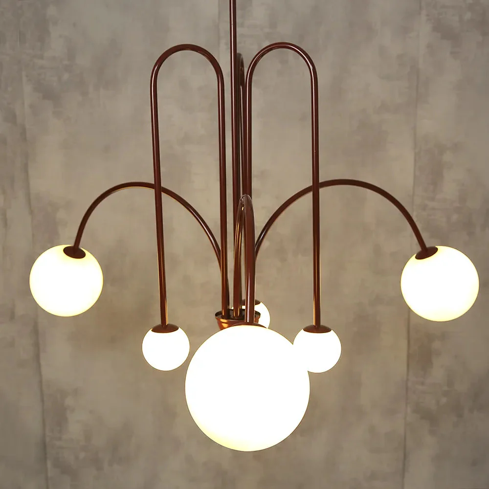 Art Deco Glass Ball Chandelier - Image 4