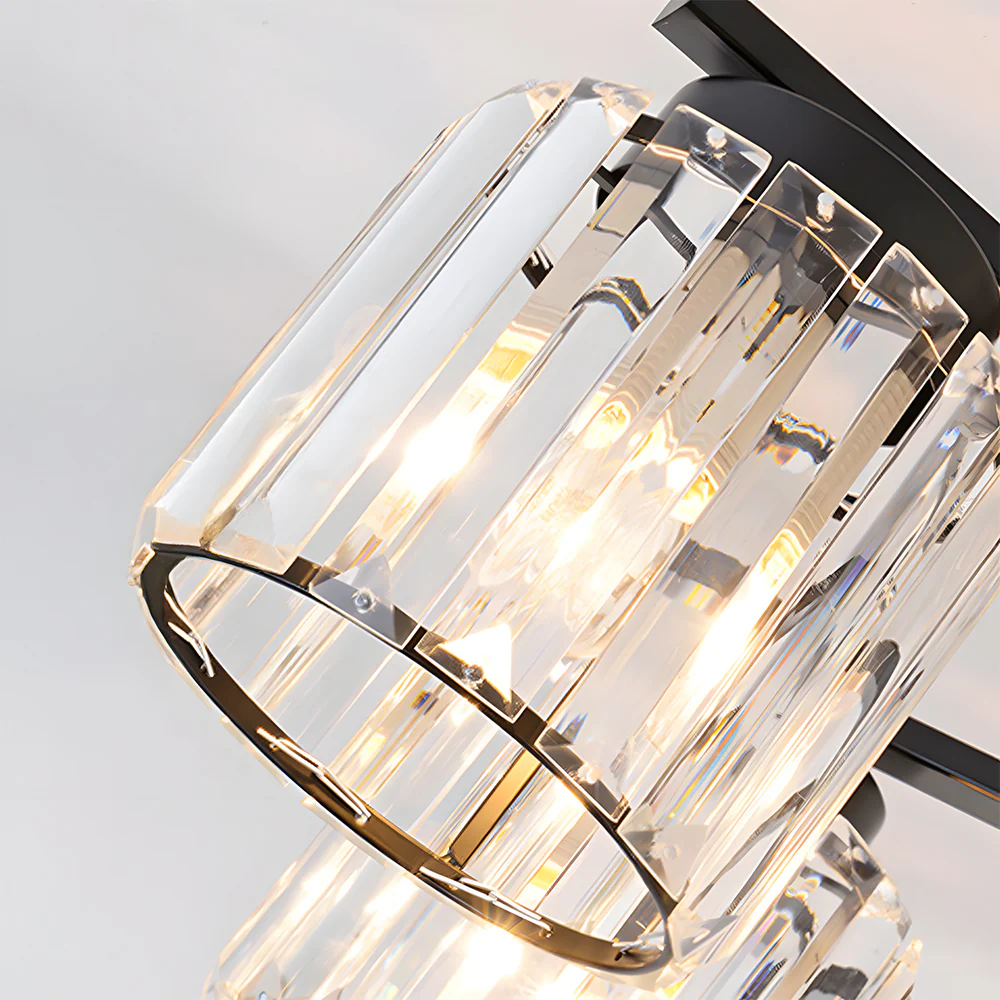 Art Deco Semi Flush Mount Black Ceiling Light - Image 6