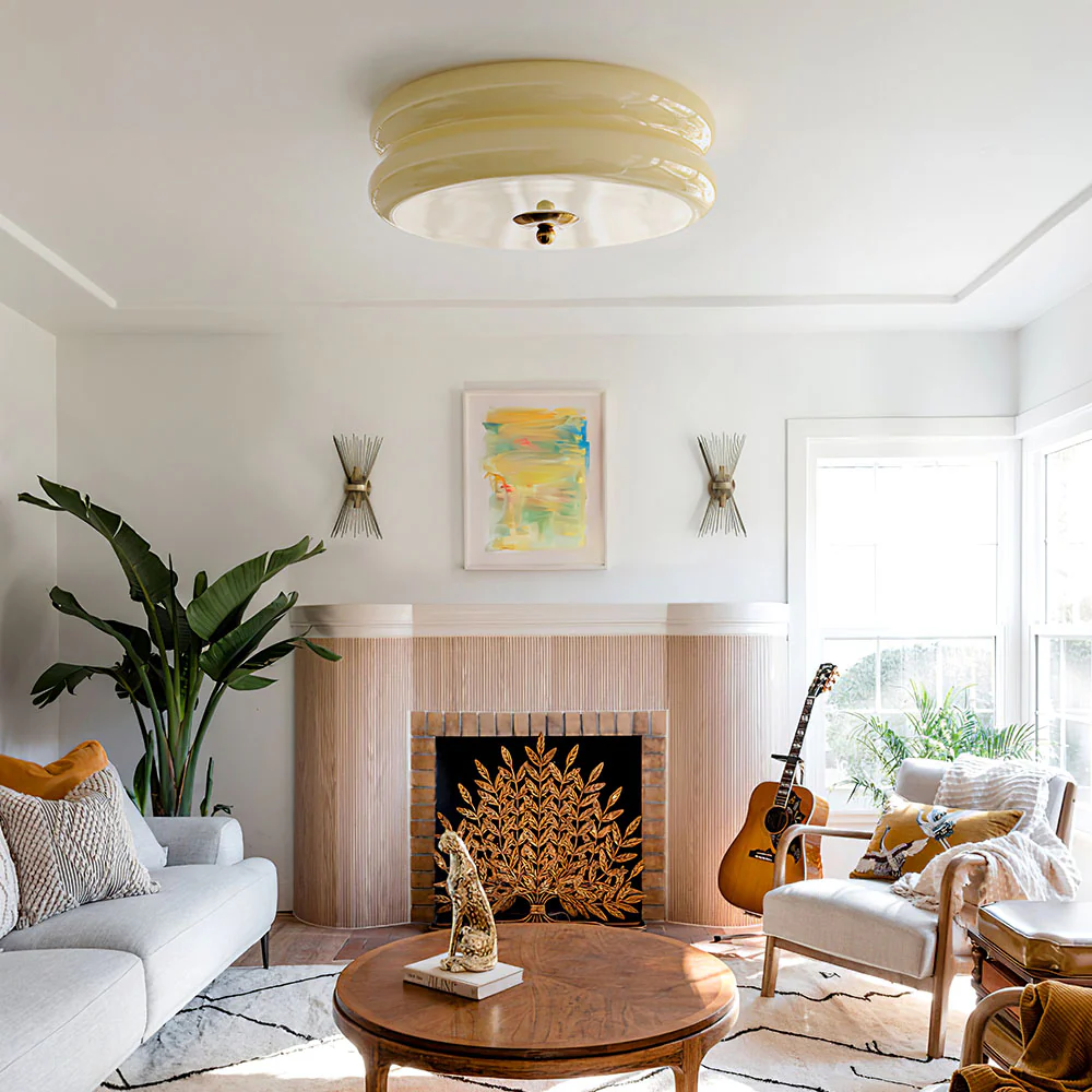 Art Deco Simple Cream Cake Ceiling Light - Image 3