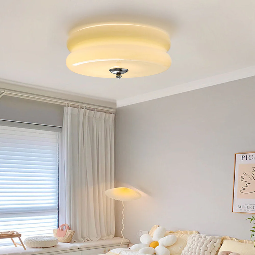 Art Deco Simple Cream Cake Ceiling Light - Image 8