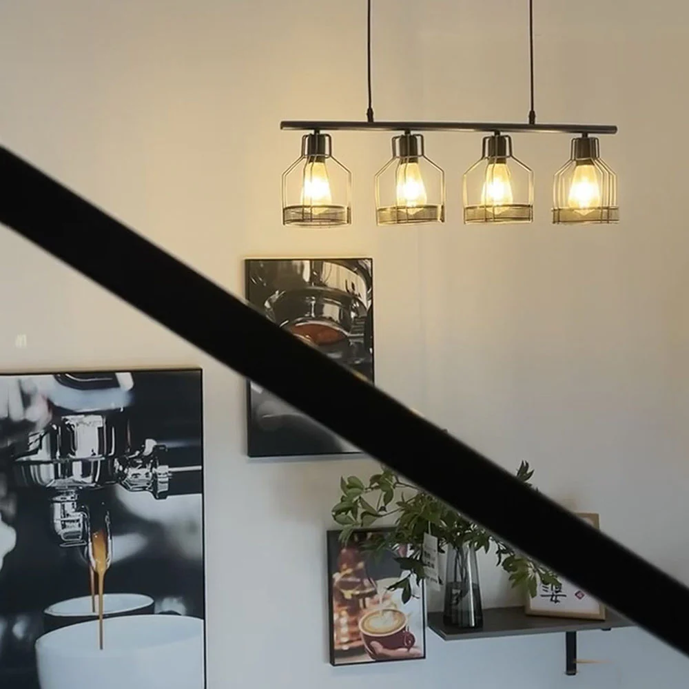 Black Iron  Multi-Bulbs Vintage Island Light For Dining Room - Image 24