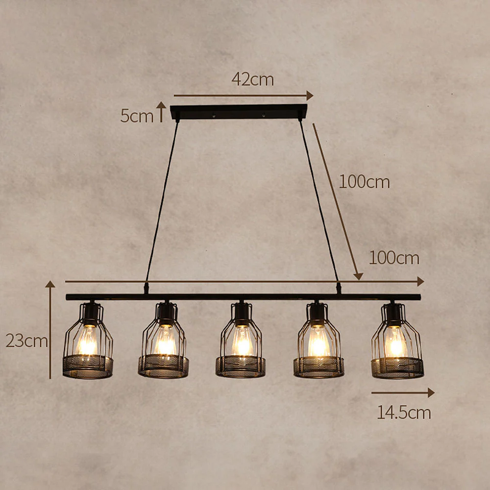 Black Iron  Multi-Bulbs Vintage Island Light For Dining Room - Image 35