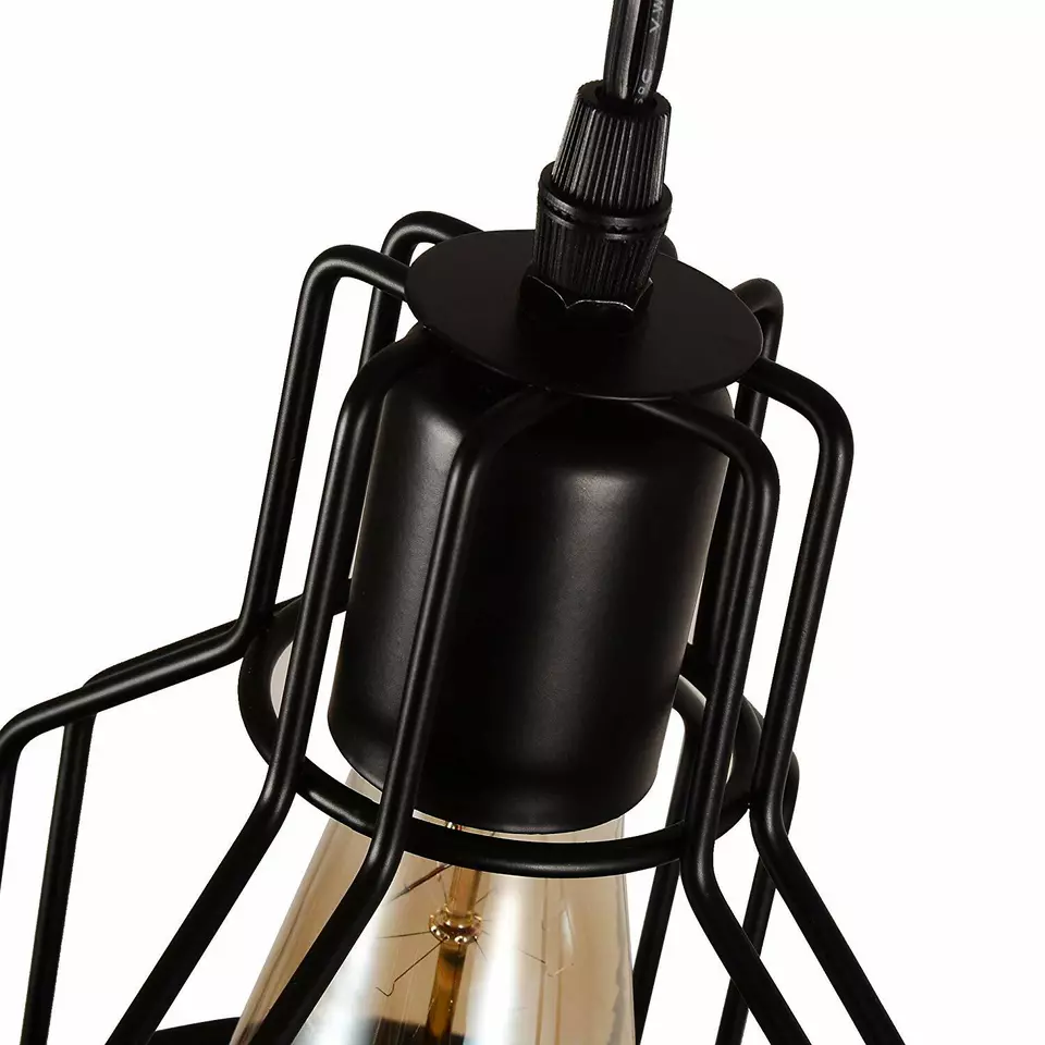 Black Iron  Multi-Bulbs Vintage Island Light For Dining Room - Image 4