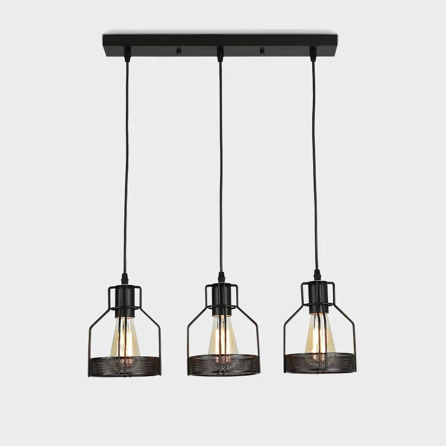 Black Iron  Multi-Bulbs Vintage Island Light For Dining Room - Image 5
