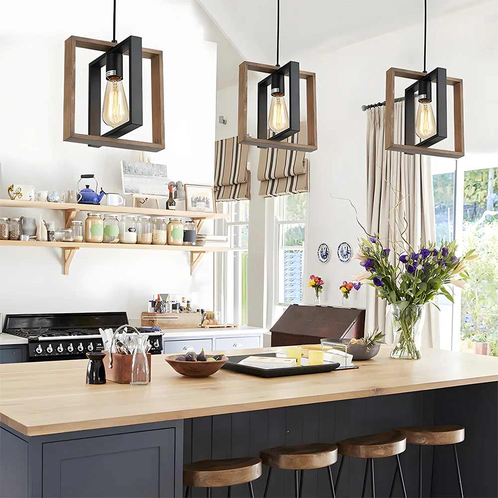 Black Modern Pendant Lighting Dining Room Farmhouse Chandelier - Image 3
