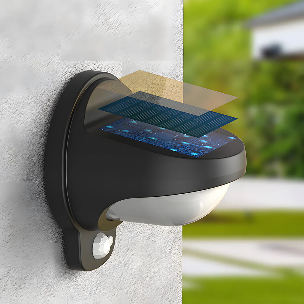 IP65 Waterproof Black Outdoor Solar Wall Lights with Motion Sensor - Image 11