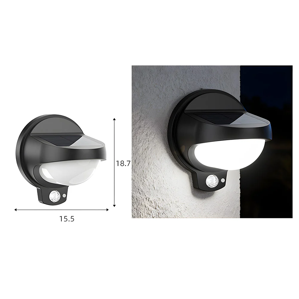 IP65 Waterproof Black Outdoor Solar Wall Lights with Motion Sensor - Image 12