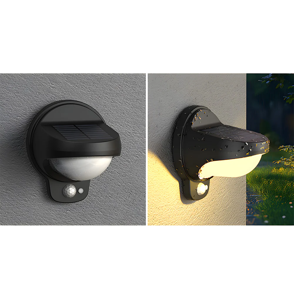 IP65 Waterproof Black Outdoor Solar Wall Lights with Motion Sensor - Image 7