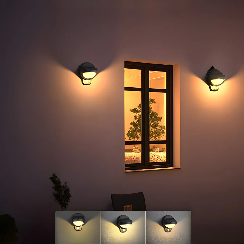IP65 Waterproof Black Outdoor Solar Wall Lights with Motion Sensor - Image 8