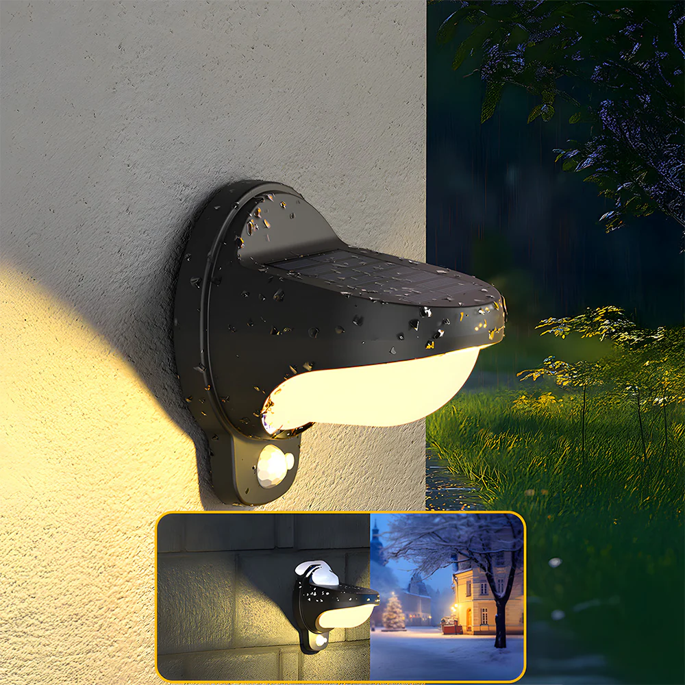 IP65 Waterproof Black Outdoor Solar Wall Lights with Motion Sensor - Image 9
