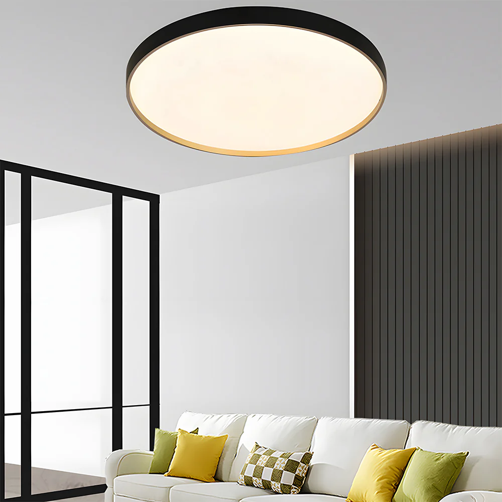 Black Round Flush Ceiling Light For Living Room - Image 8