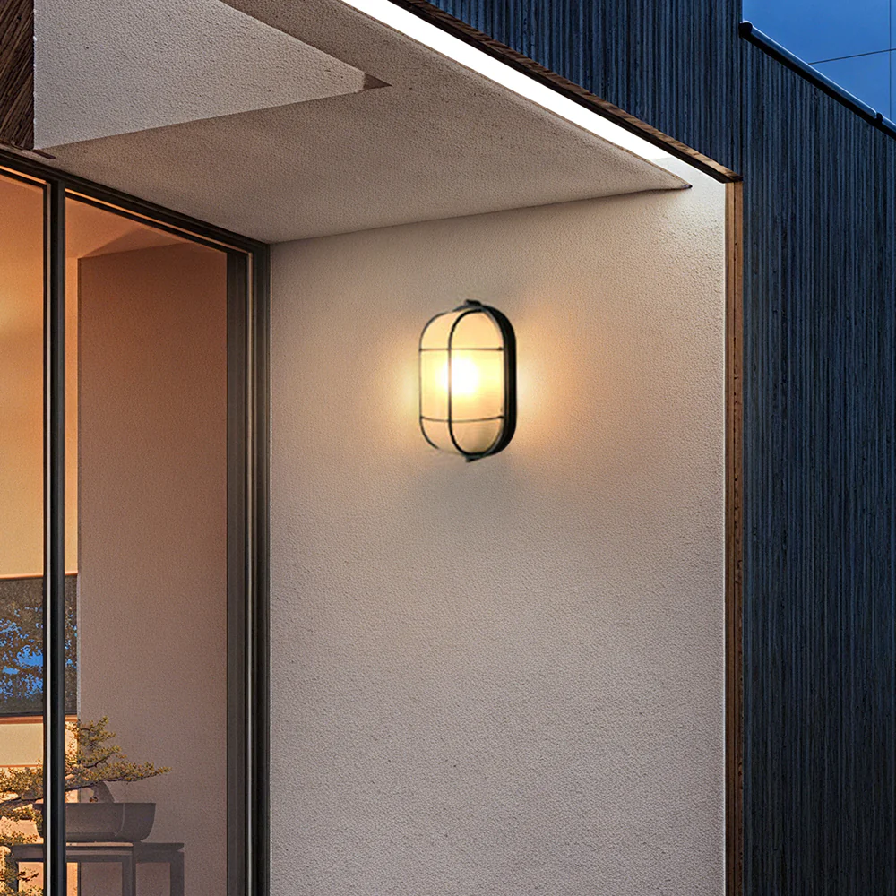 Black Round LED Outdoor Wall Light IP65 - Image 3