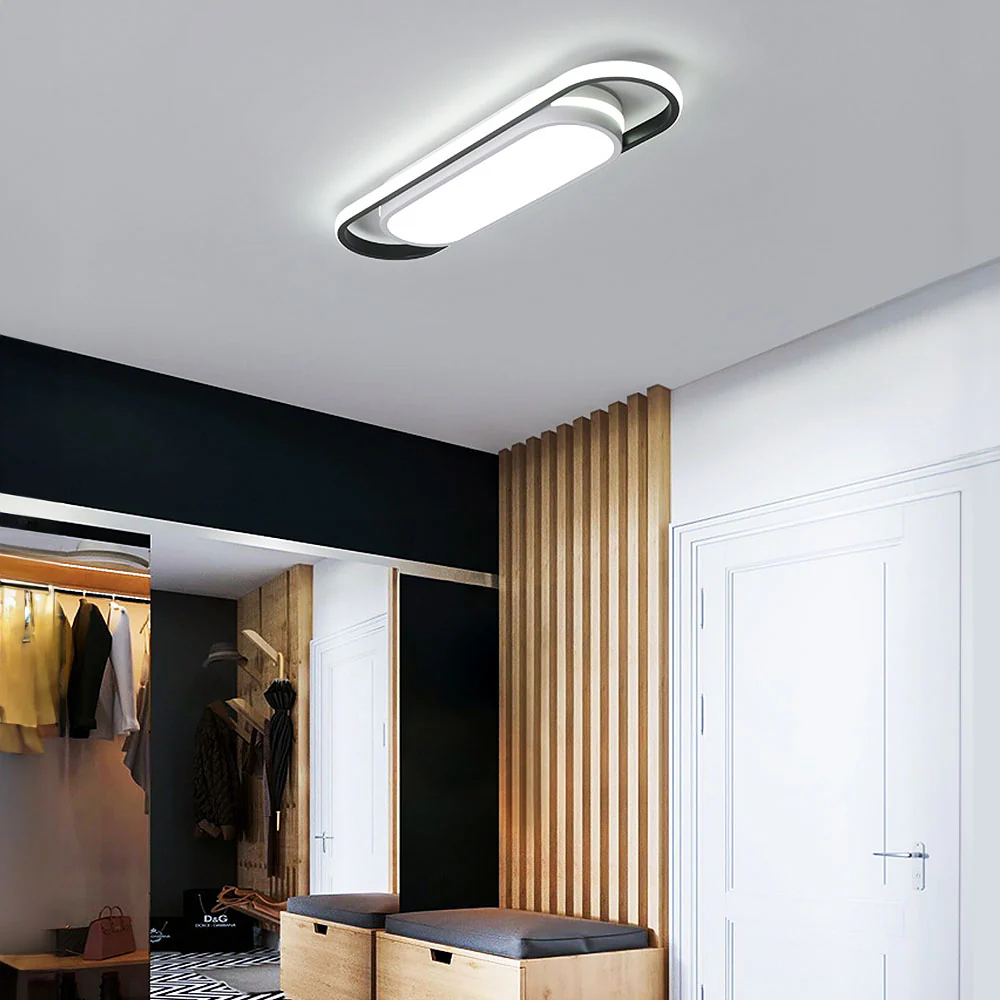 Black Simple Corridor Long LED Low Ceiling Lights - Image 2