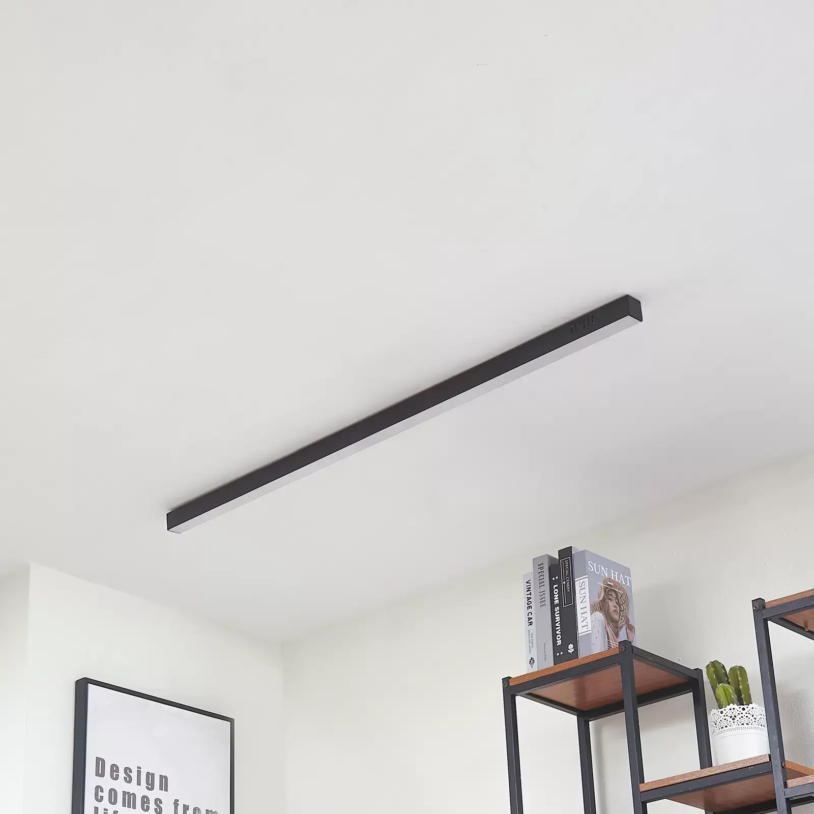 Black Sleek Long Strip Aluminum Living Room LED Ceiling Lights - Image 4