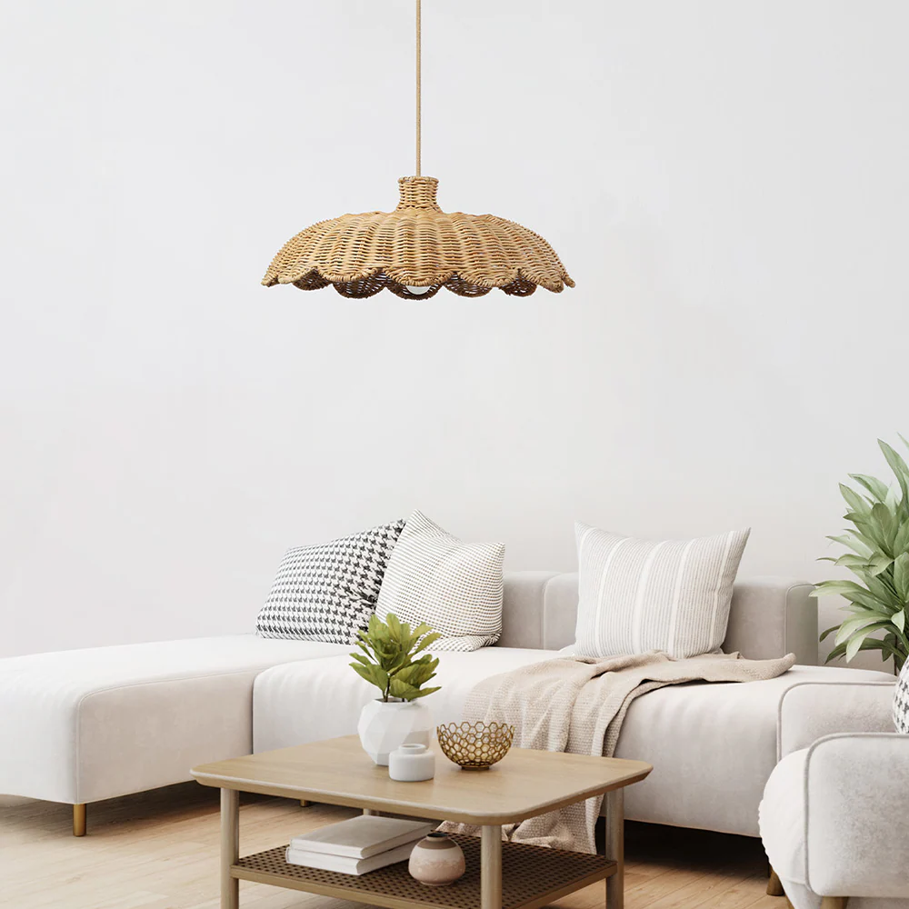 Boho Creative Decor Rattan Woven Pendant Light - Image 5