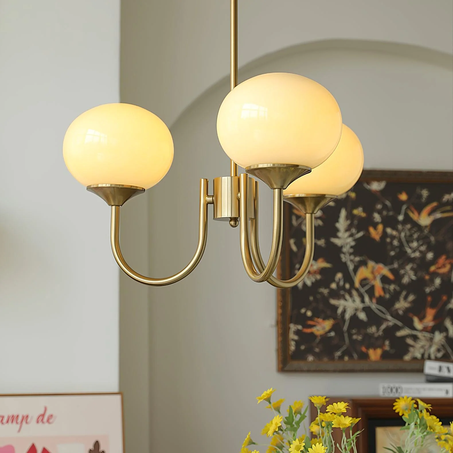 Bubble Pink Glass Marshmallow Chandelier - Image 11