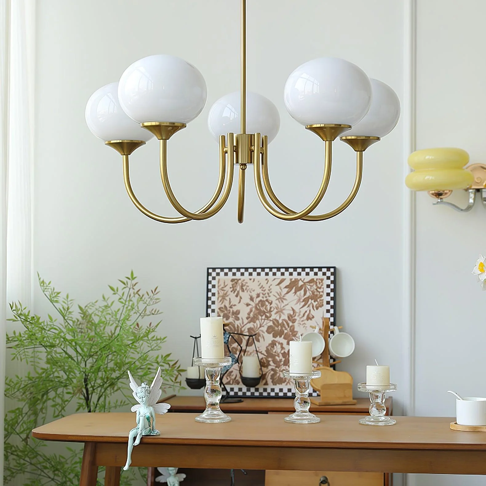 Bubble Pink Glass Marshmallow Chandelier - Image 15