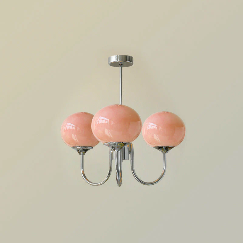 Bubble Pink Glass Marshmallow Chandelier - Image 22