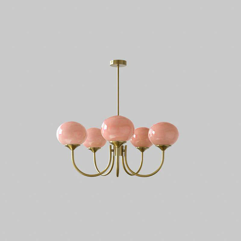 Bubble Pink Glass Marshmallow Chandelier - Image 23