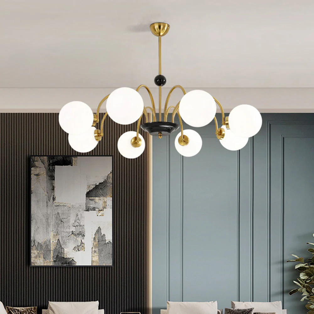 Chrome Chandelier Living Room Lighting Nordic Glass Chandelier - Image 11