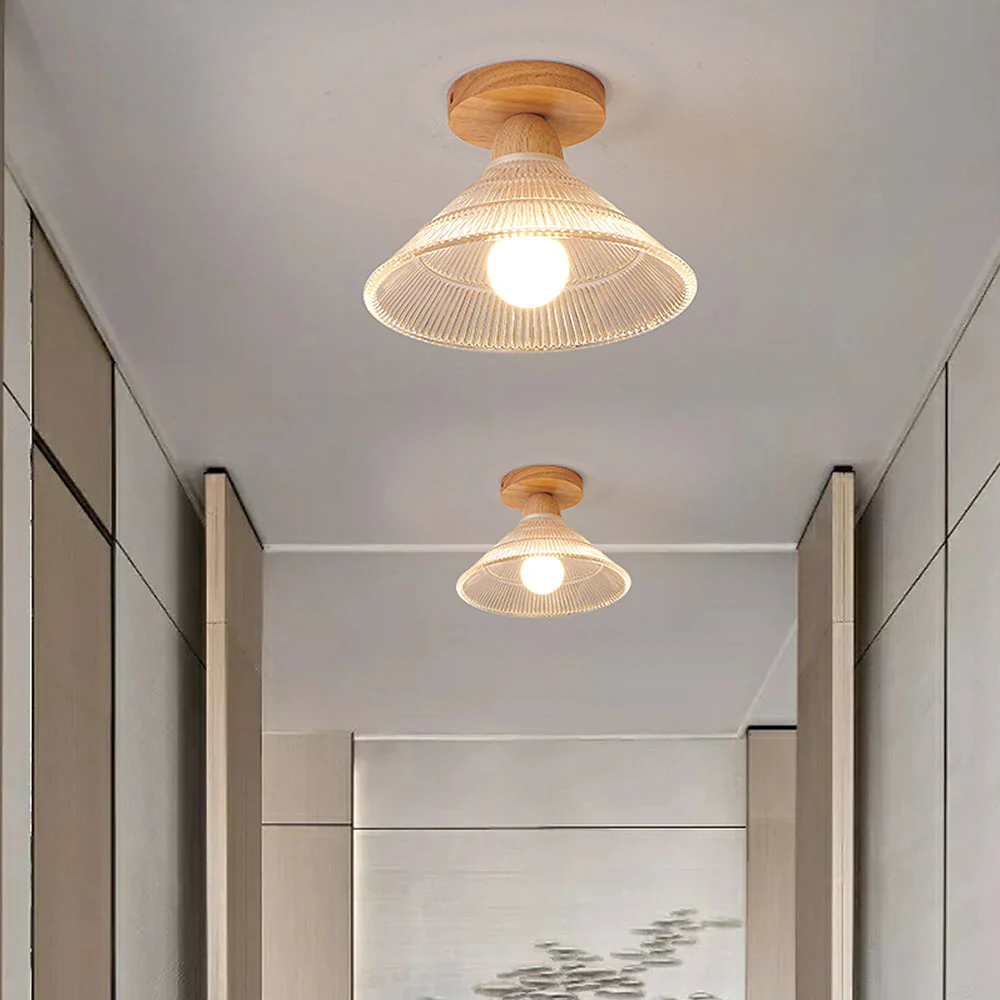 Conical Simple Glass Hallway Clear Ceiling Lights - Image 4