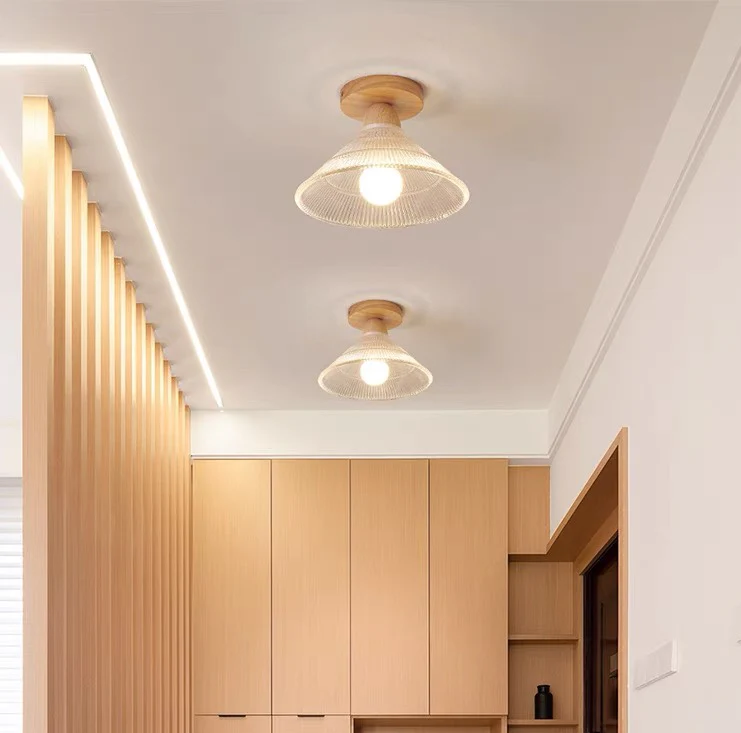 Conical Simple Glass Hallway Clear Ceiling Lights - Image 6