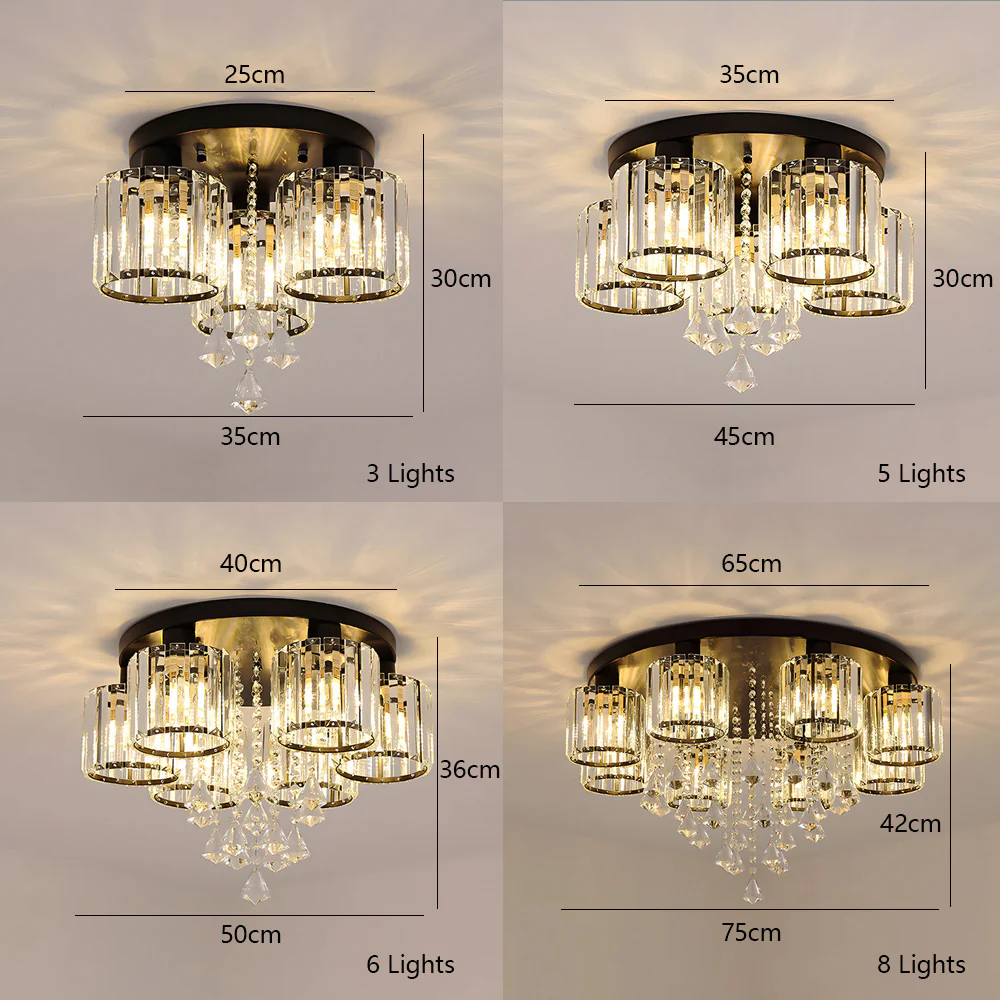 Contemporary Crystal Flush Mount Ceiling Lights - Image 6
