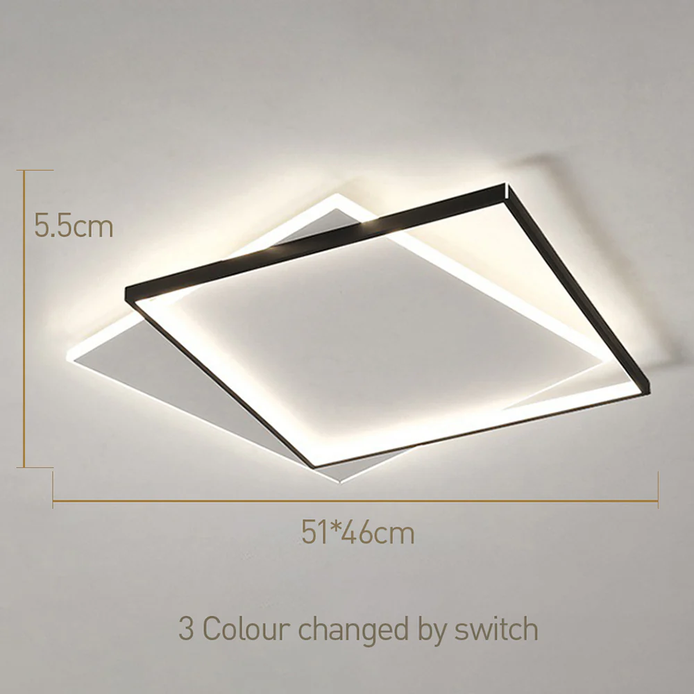 Contemporary Gold And Black LED Ceiling Lights for Living Room - Image 5