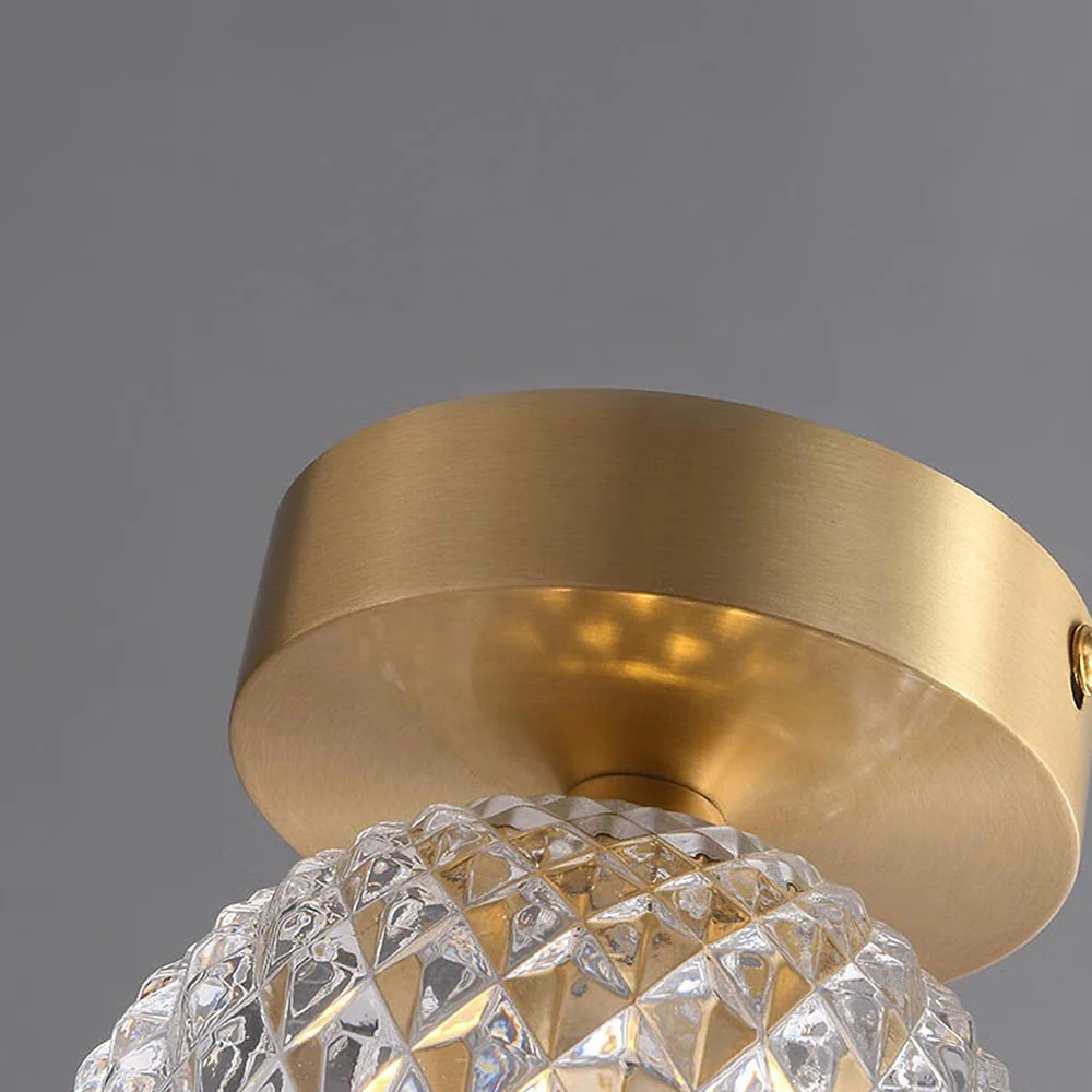 Contemporary Mini Clear Semi-Flush Hallway Ceiling Light - Image 13