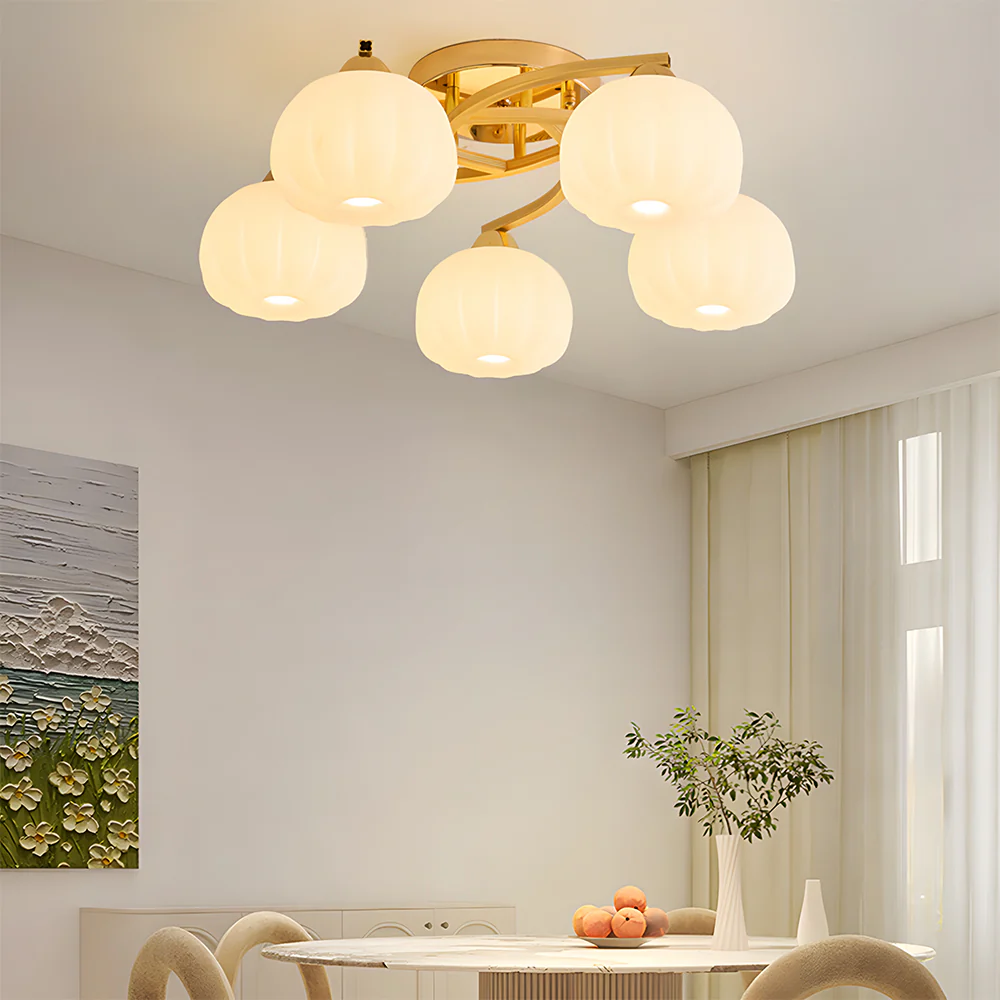 Contemporary Modern Semi-Flush Mount Ceiling Light - Image 2