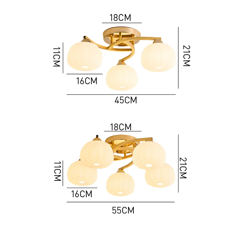 Contemporary Modern Semi-Flush Mount Ceiling Light - Image 9