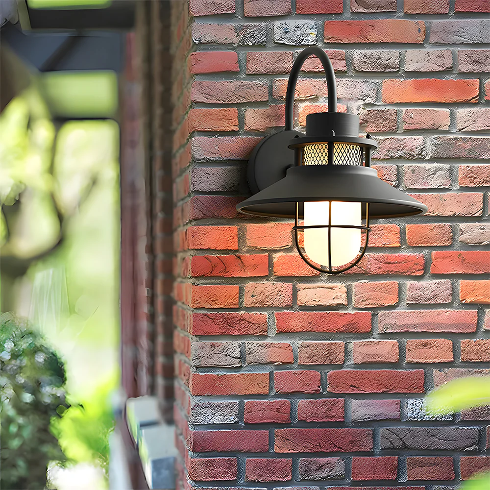 Industrial Outdoor Black Metal Wall Light - Image 5