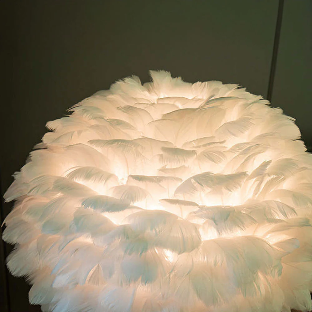 Creative Feather Bedroom White Table Lamps - Image 8
