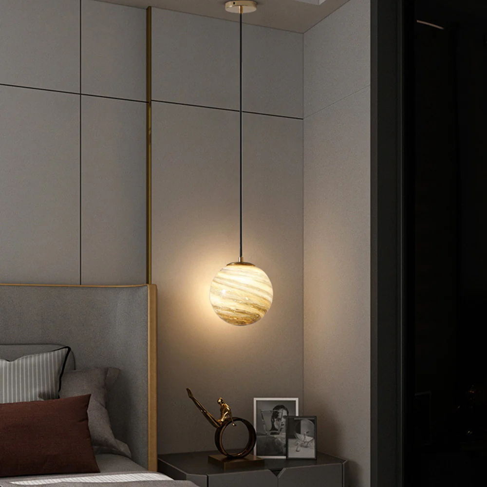 Creative Planet Glass Pendant Light For Bedroom - Image 9