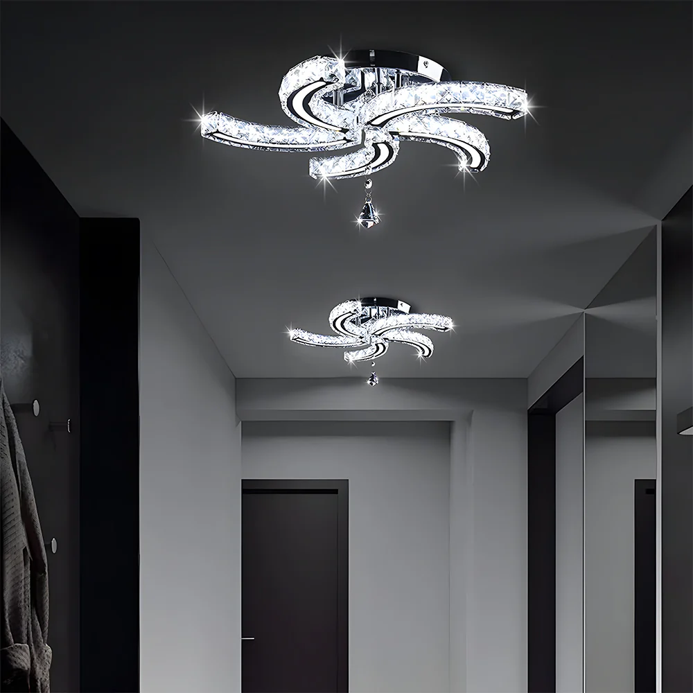 Crystal LED Ceiling Light 5 Arms Flush Mount Ceiling Light - Image 10