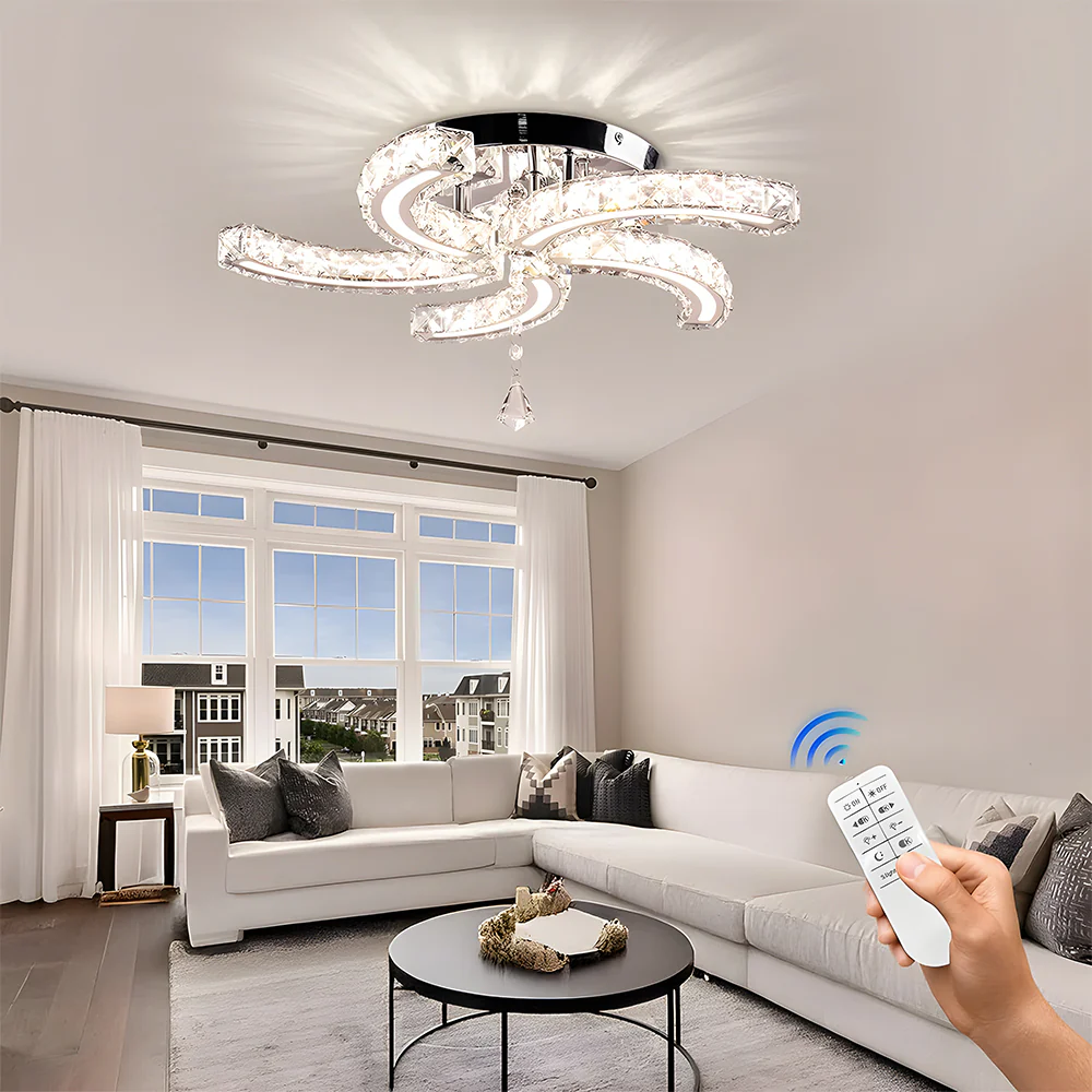 Crystal LED Ceiling Light 5 Arms Flush Mount Ceiling Light - Image 5