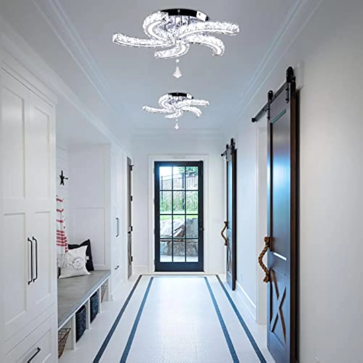 Crystal LED Ceiling Light 5 Arms Flush Mount Ceiling Light - Image 9