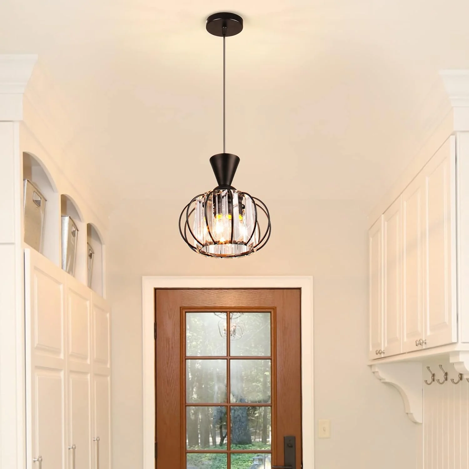 Crystal Pendant Light Shade Hanging Light for Hallway Kitchen - Image 2